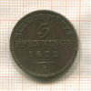 3 пфеннинга. Пруссия 1872г