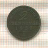 2 пфеннинга. Пруссия 1852г
