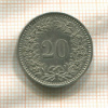 20 раппенов. Швейцария 1982г