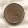 2 пфеннига. Брауншвейг-Вольфенбюттель 1855г