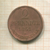 2 пфеннига. Ганновер 1861г