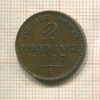 2 пфеннинга. Пруссия 1867г