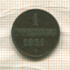 1 пфенниг. Ганновер 1851г
