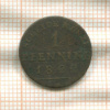 1 пфеннинг. Пруссия 1822г