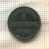 1 пфеннинг. Бавария 1862г