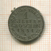 1 грош. Анхальт (следы припоя на гурте) 1851г