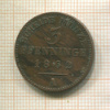 3 пфеннинга. Пруссия 1862г