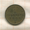 1 пфеннинг. Пруссия 1868г