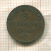 3 пфеннинга. Пруссия 1860г