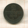 2 пфеннига. Ганновер 1863г