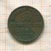 2 пфеннинга. Пруссия 1864г