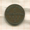 1 пфеннинг. Липпе-Детмольд 1851г
