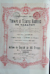 Акция на 100 франков. Саратовского общества электрических трамваев