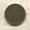2 пфеннинга. Пруссия 1867г