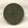 5 пфеннигов. Саксония 1862г