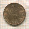1 пенни. Великобритания 1967г