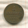 1 крейцер. Австрия 1851г
