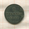 1 пфенниг. Баваря 1852г