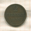 2 пфеннига. Ганновер 1853г