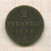 2 пфеннига. Ганновер 1835г