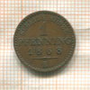 1 пфеннинг. Пруссия 1868г