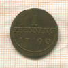 1 пфеннинг. Мюнстер 1790г