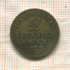 2 пфеннига. Шаумбург-Липпе 1858г