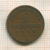 2 пфеннига. Макленбург 1858г