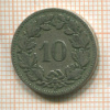 10 раппенов. Швейцария 1881г