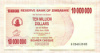 10000000 долларов. Зимбабве 2008г