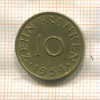 10 франков. Саарланд 1954г
