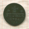 1/2 штубера. Юлих-Берг 1794г