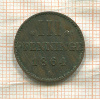 3 пфеннинга. Мекленбург-Штрелиц 1864г