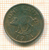 1 цент. Бермуды 1971г