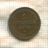 1 пфенниг. Мекленбург-Шверин 1872г