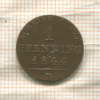 1 пфеннинг. Пруссия 1844г
