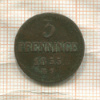 3 пфеннинга. Росток 1855г