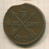 1/2 скиллинга. Швеция 1809г