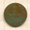 2 сантима. Франция 1914г