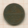 2 пфеннинга. Пруссия 1854г