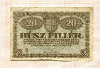 20 филлеров. Венгрия 1920г