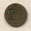 1 геллер. Франкфурт 1821г