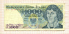 1000 злотых. Польша 1982г