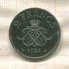 2 франка. Монако 1982г