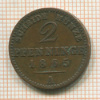 2 пфеннинга. Пруссия 1865г