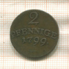 2 пфеннига. Саксен-Ваймар-Эйзенах 1799г