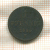 1 пфенниг. Саксония 1856г