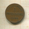 1 пфеннинг. Бавария 1860г