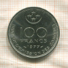 100 франков. Коморские острова. F.A.O. 1977г