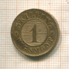 1 скиллинг. Дания 1860г